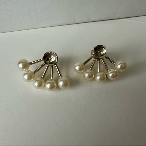 Vintage DIOR Rare Authentic Pearl Burst Behind-the-Lobe Earrings - Picture 4 of 8
